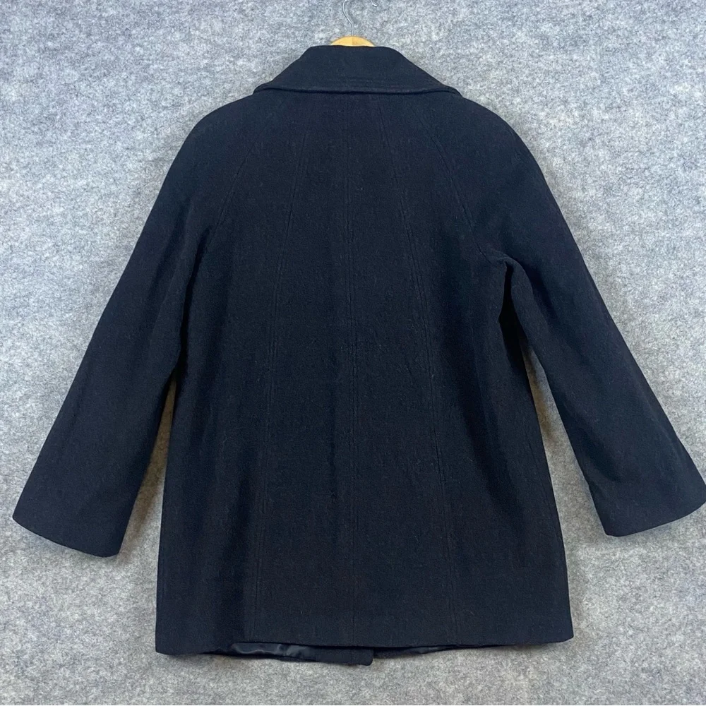 Jones New York Wool Cashmere‎ Blend Coat Size 8 Black Classic Preppy Essential